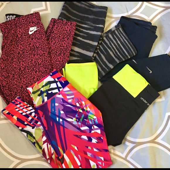 Nike Pants - 5 Leggings bundle MEDIUM Nike, Under Armour, Lacoa